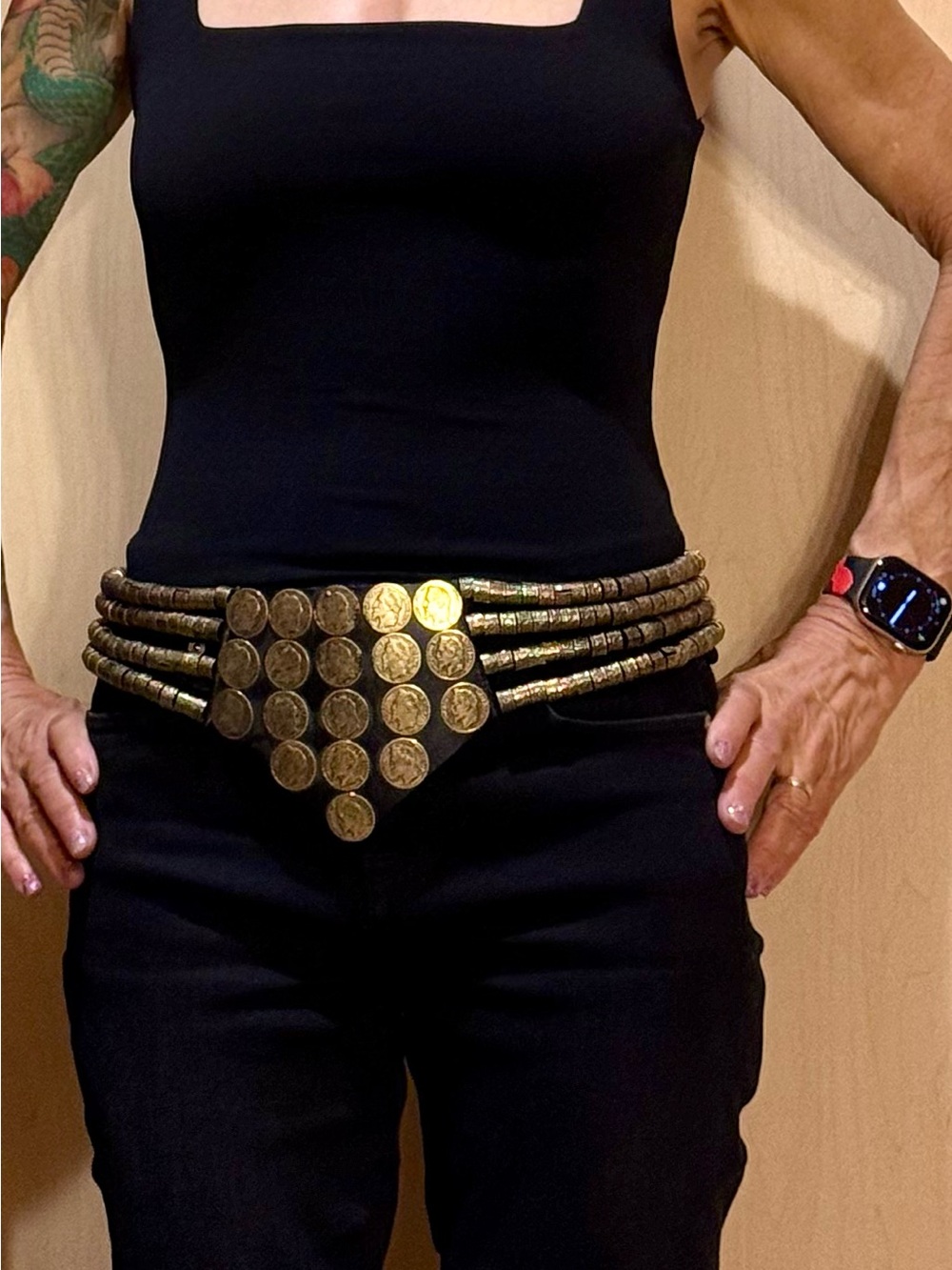 Leatherock Nina Arjani Black Leather Statement Belt